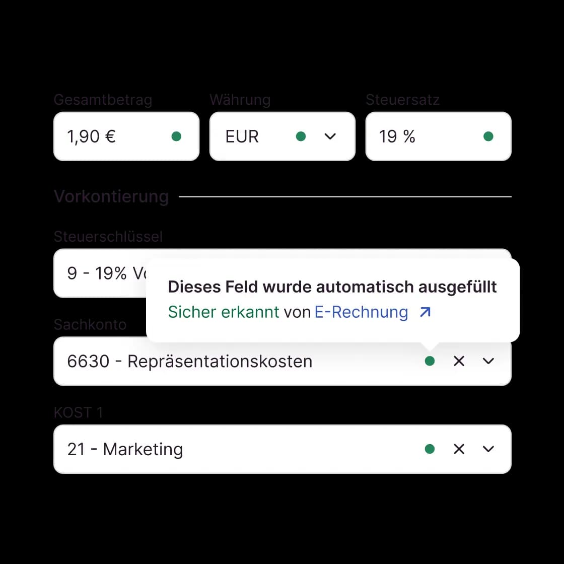 Rechnungseingang-Vorkontierung
