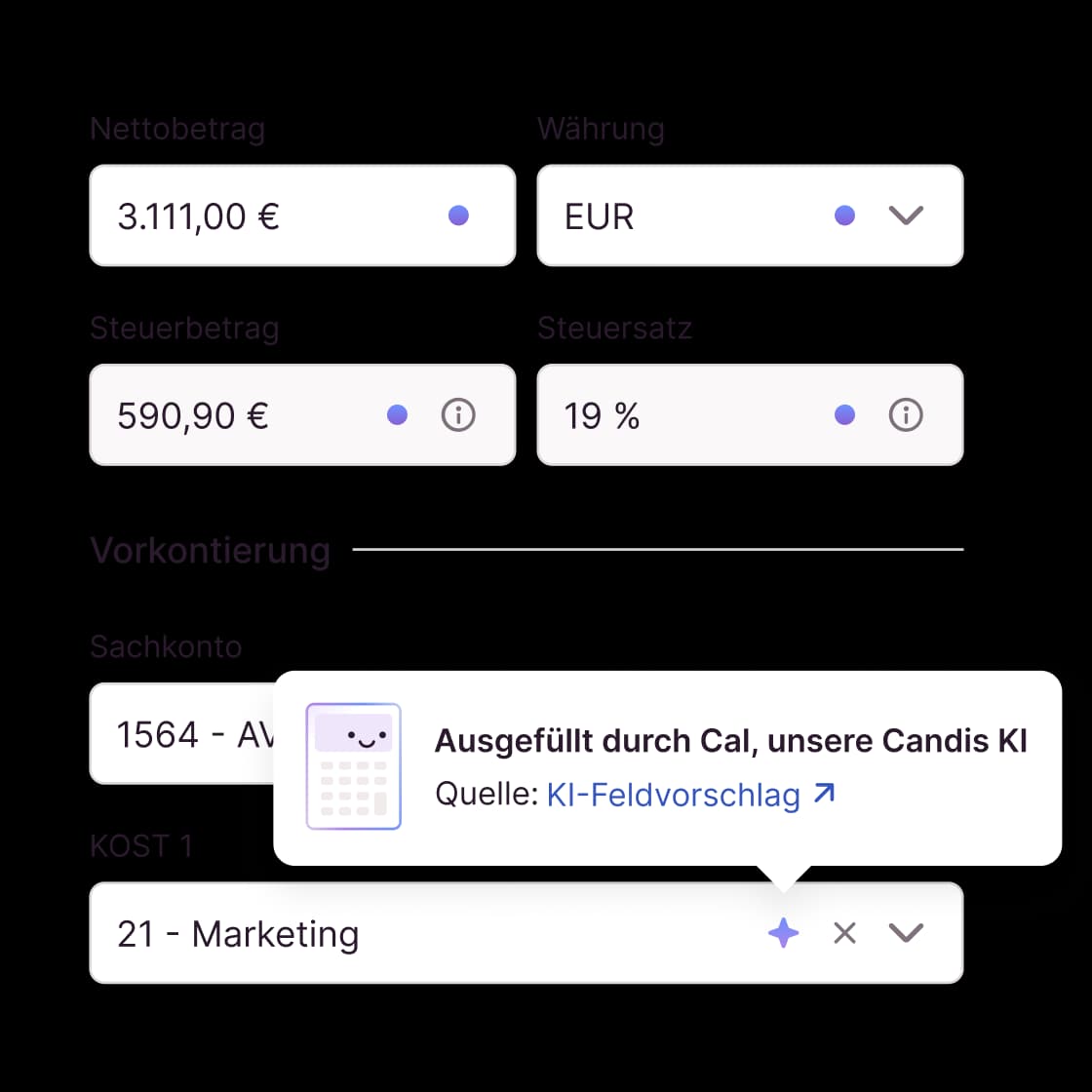 Rechnungseingang-Vorkontierung
